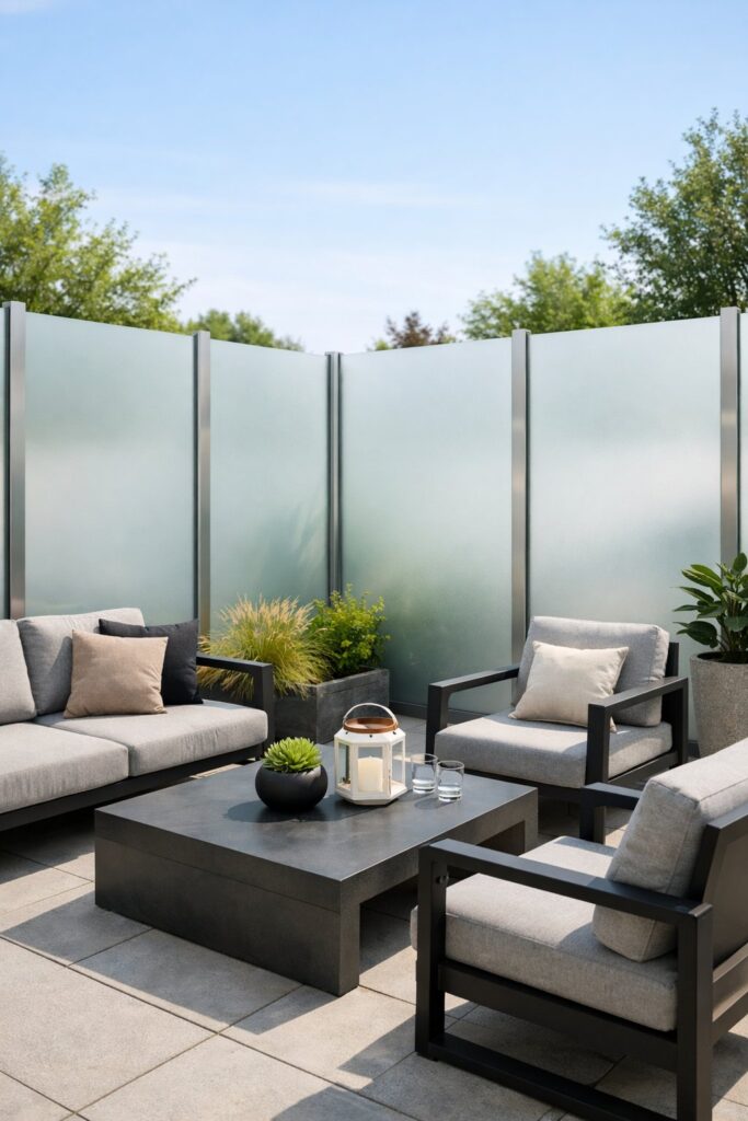 Frosted glass panels for sleek privacy