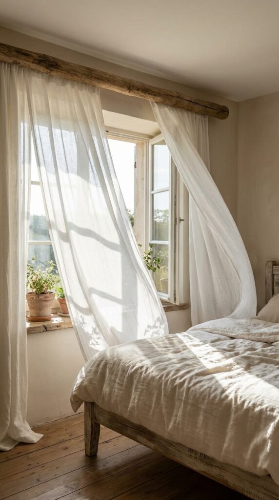 Lightweight Sheer White Curtains