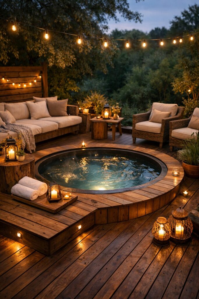 Natural wood decking for a cozy feel