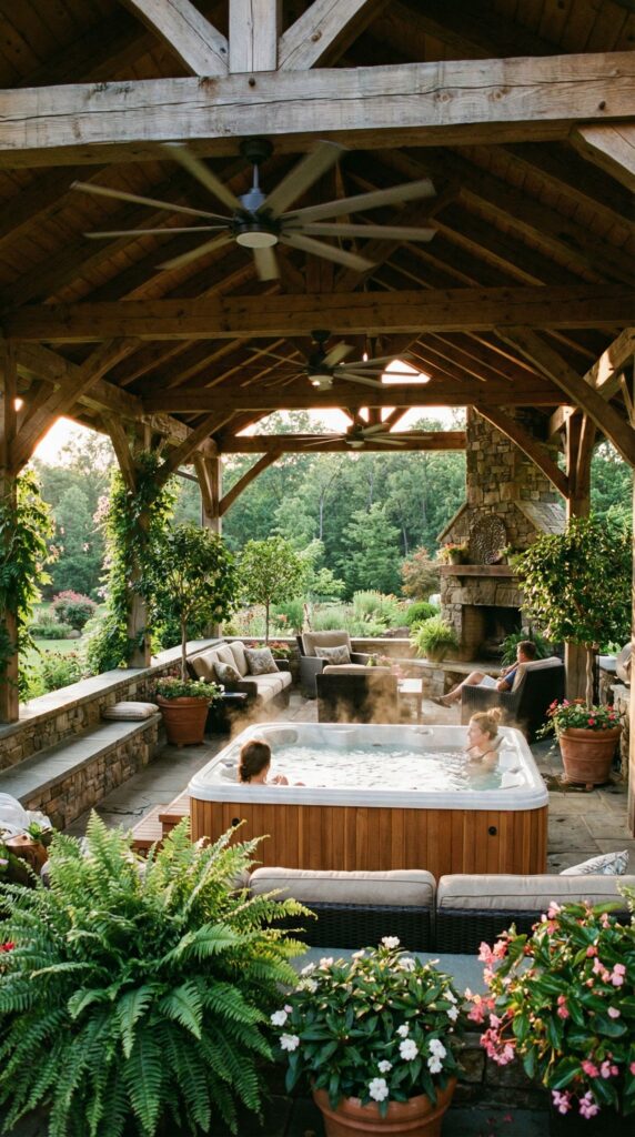 Resort-Style Pavilion with Ceiling Fans