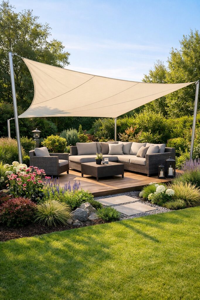 Sonnensegel als Schattenspender