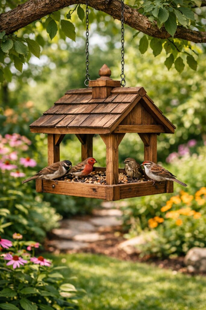 Vogelfutterstelle aus Holz gestalten