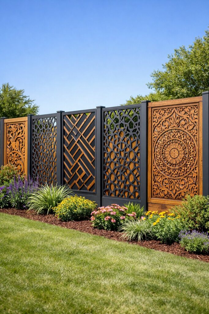 Add wooden or metal decorative panels