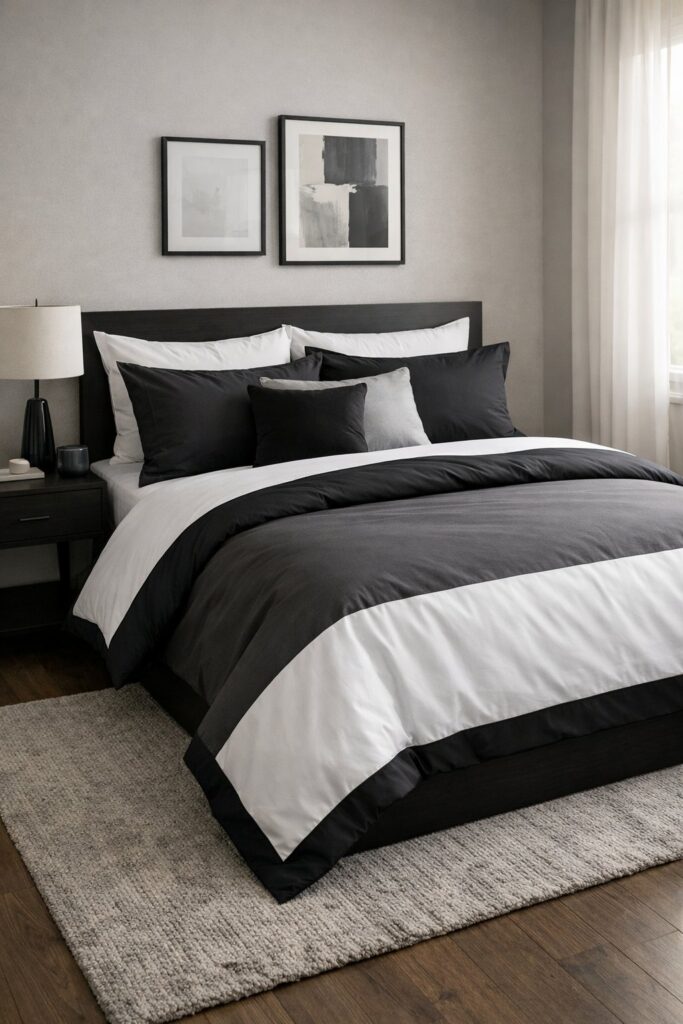 Try monochrome bedding sets for a sleek look