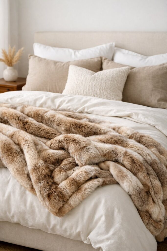 Add texture with a faux fur blanket