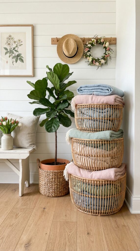 Woven Rattan Baskets for Storage