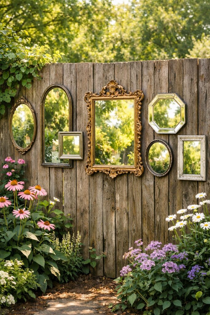 Attach vintage mirrors to add depth