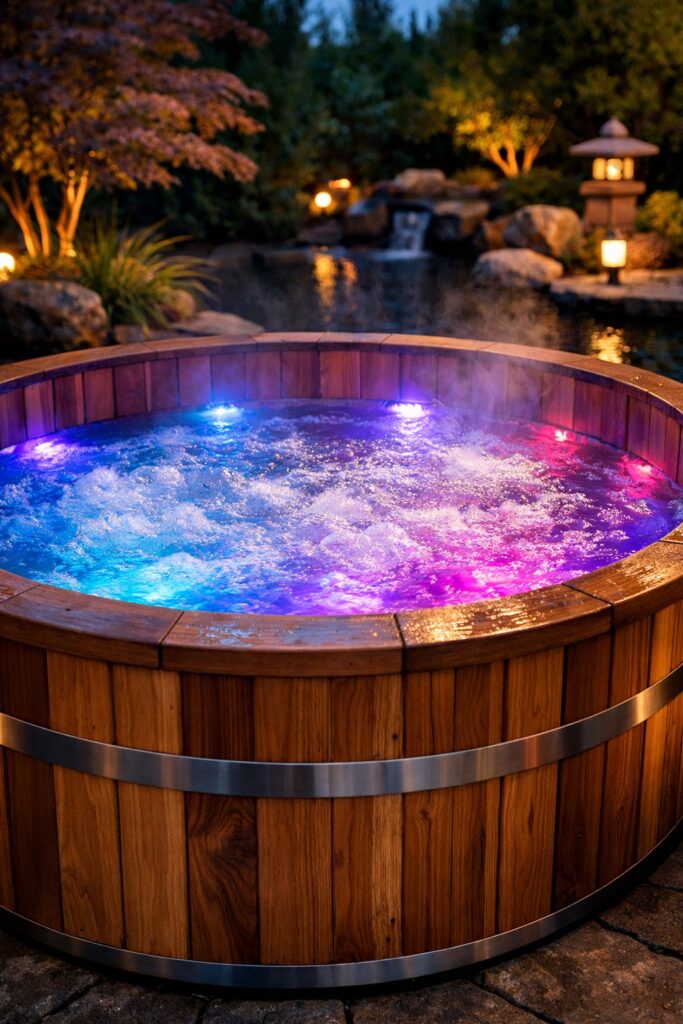 Cedar Hot Tub with LED Mood Lighting