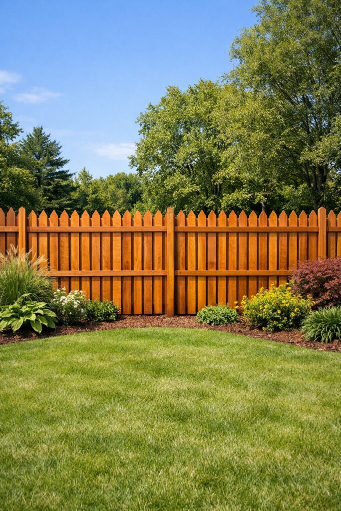 Cedar picket fence