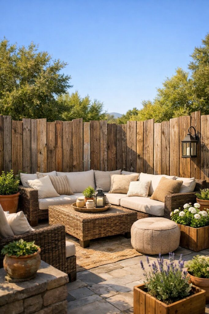Rustic reclaimed wood fence
