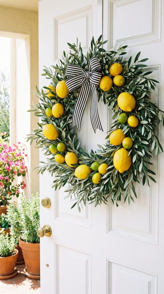 Lemon and Olive Branch Citrus Wreath