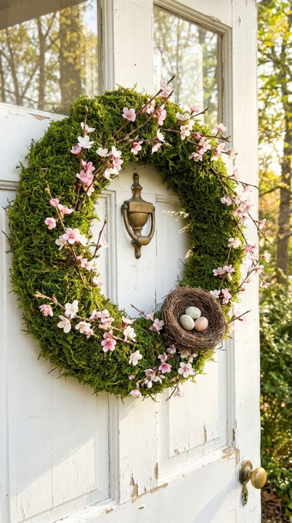 Spring Bird Nest with Moss Wreath